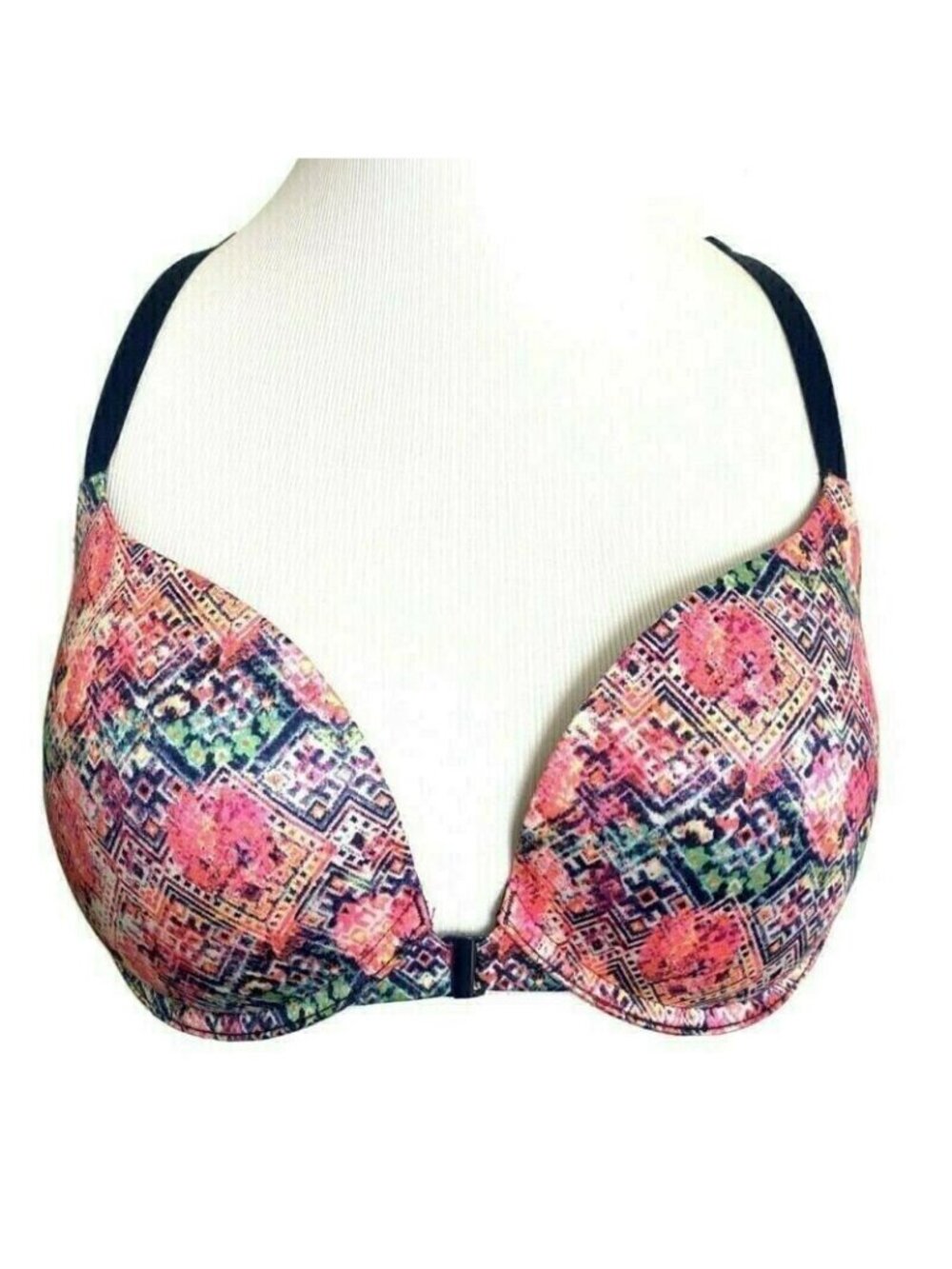 VICTORIA'S SECRET Very Sexy Push-Up Bra 34D Strappy Racerback Front Close RARE